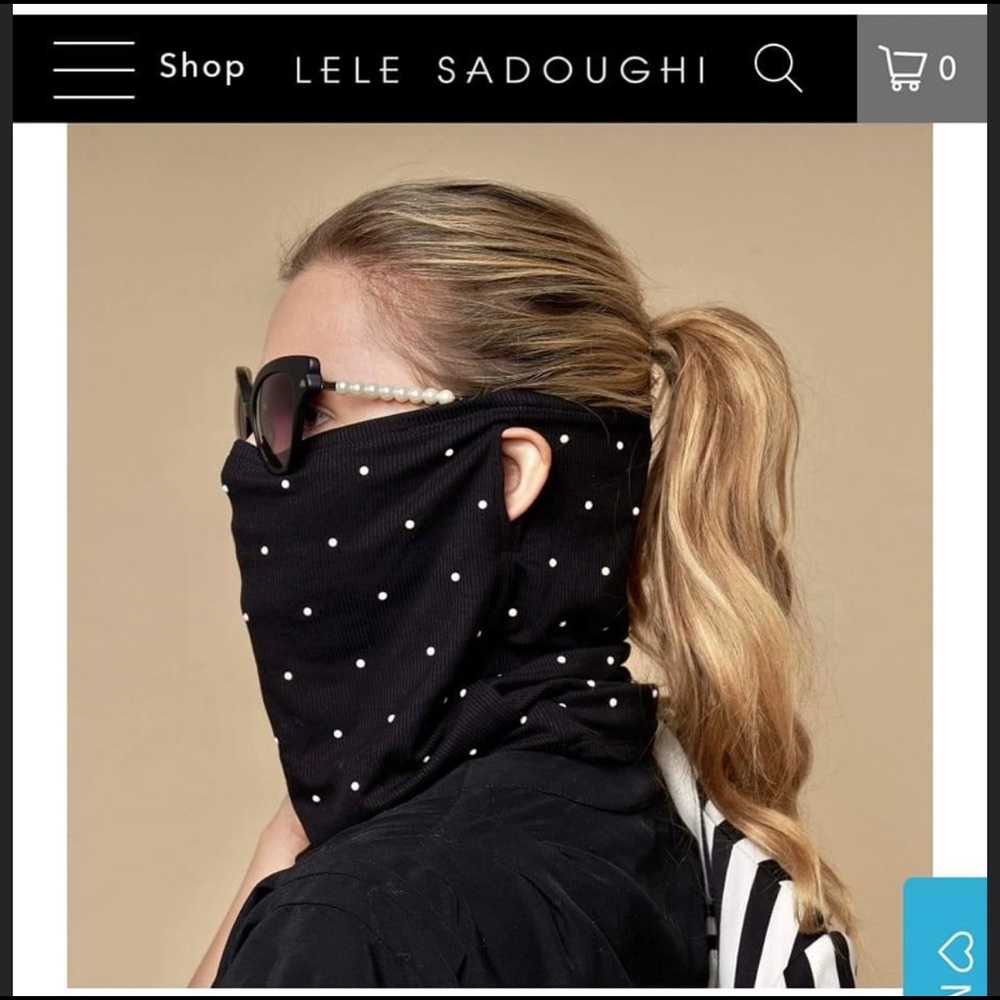 Pearl embellished Gaiter Lele Sadoughi face mask